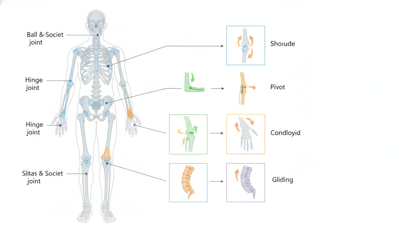 Articulaciones del cuerpo: Tipos y funciones