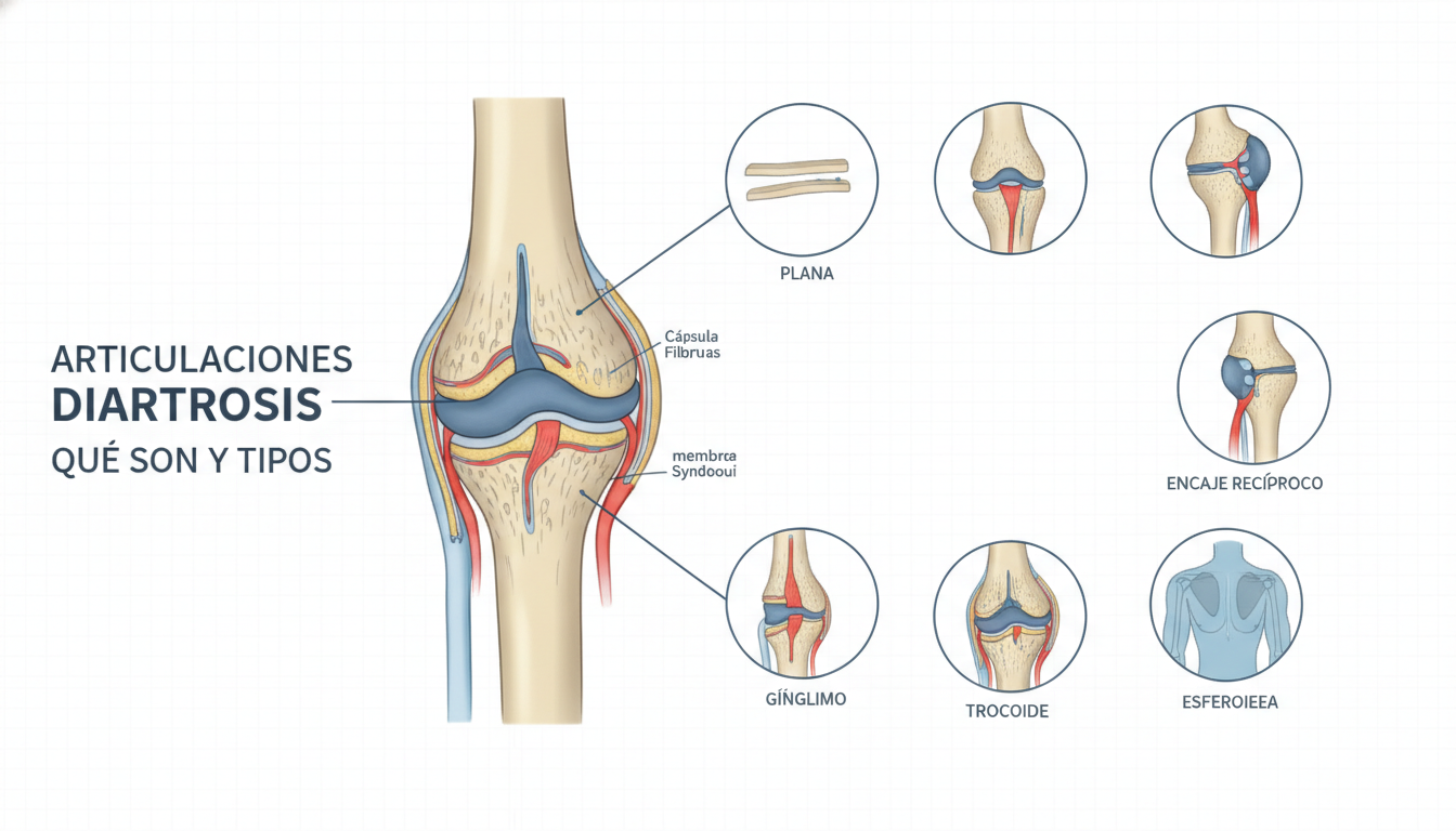 Articulaciones diartrosis: Qué son y tipos